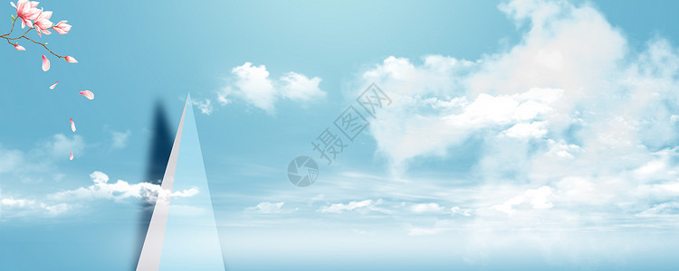 小清新蓝天云朵背景图片