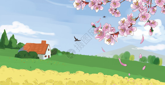 清明节樱花背景图片