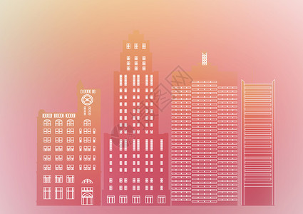 彩色线性建筑背景图片