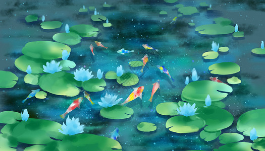 莲花锦鲤池图片
