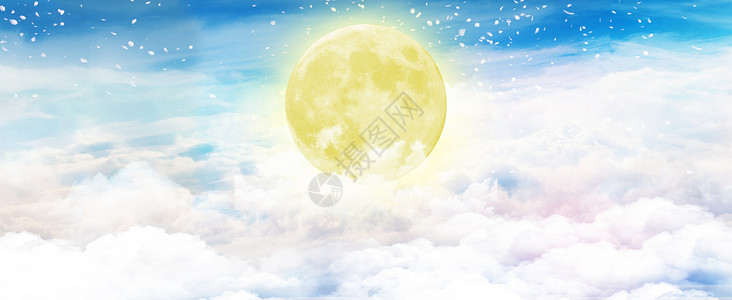 太阳月亮星空背景设计图片