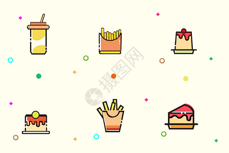 薯条零食零食mbe图标插画