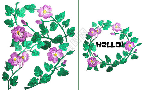 手绘水彩地瓜的花背景图片