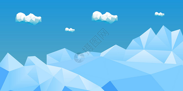 冰山矢量矢量几何风景插画