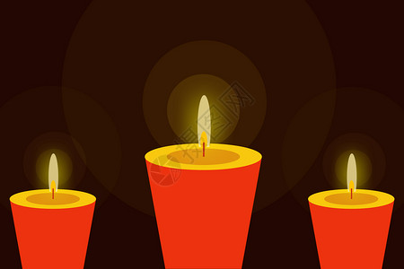 地震祈福蜡烛祈福插画