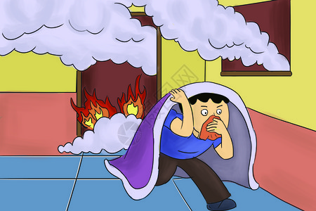 防火灾漫画背景图片