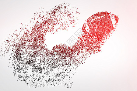 橄榄球赛场橄榄球剪影粒子设计图片