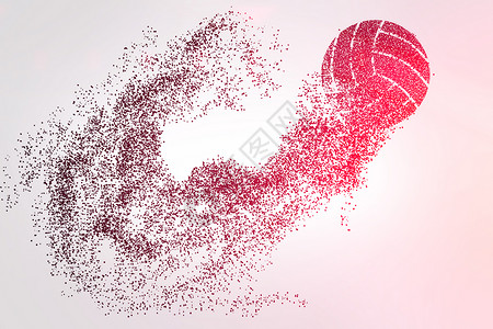 蹦床排球排球粒子剪影设计图片