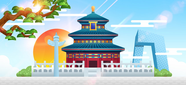 北京地标建筑背景图片