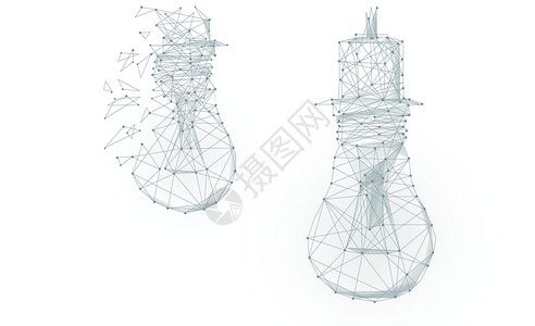 创意线条科技灯泡背景背景图片