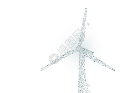新能源科技海报创意线条风能发电机背景设计图片