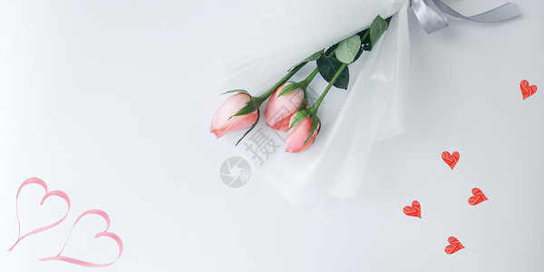 唯美情人节壁纸粉色浪漫鲜花背景设计图片