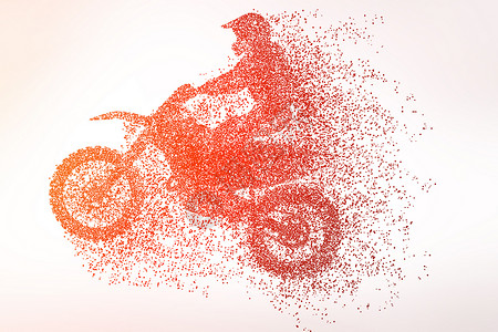 矢量齿轮摩托车运动剪影设计图片