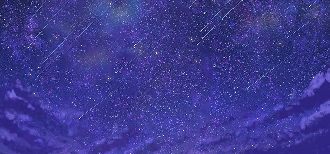 紫色星河夜空中最亮的星插画