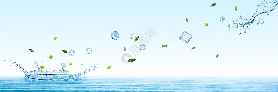 水滴海洋素材美容清新banner设计图片