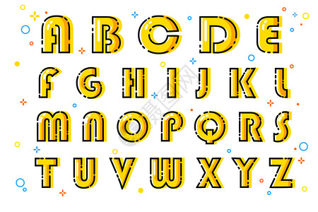 二十六个英文26个字母MBE图标插画