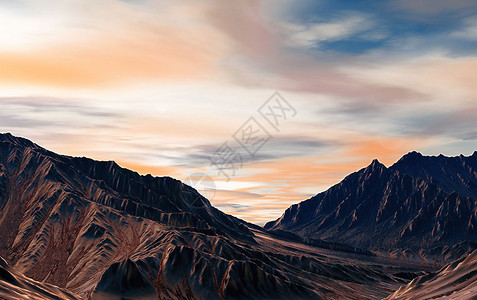 雪峰连绵创意山谷场景设计图片