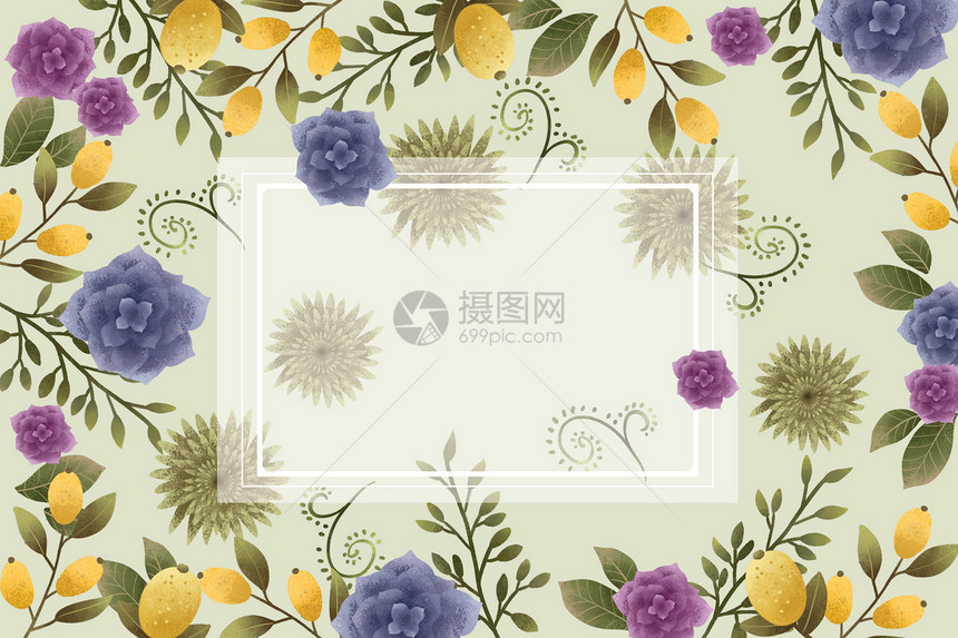 芒果元素花卉植物背景图片
