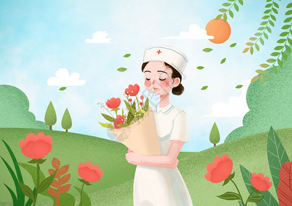 乳腺护理护士节插画