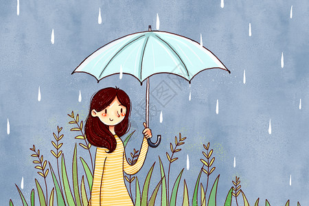 二十四节气谷雨插画图片