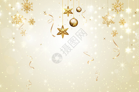 挂饰圣诞节金色彩球背景设计图片