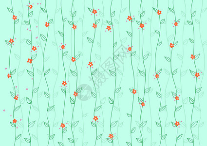 森系植物底纹可爱底纹背景唯美花纹插画