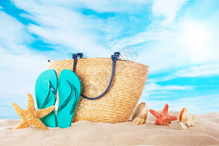 外卖手提袋夏季元素背景设计图片