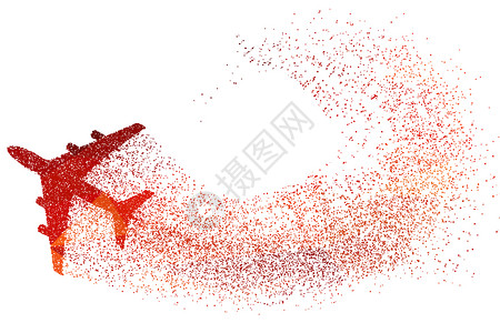 飞机轨迹飞机剪影粒子设计图片