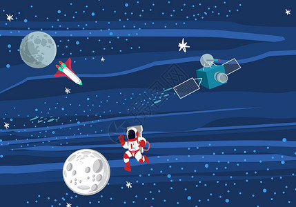 月球海报设宇宙太空星球插画