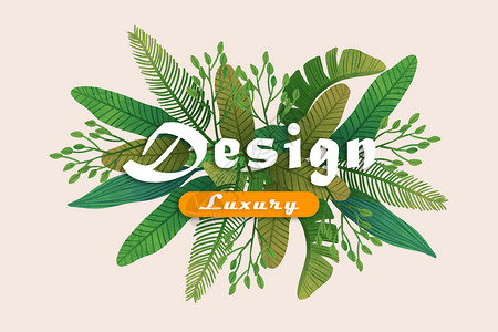 植物创意边框热带绿色植被边框插画