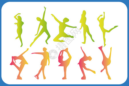 跳舞姿势运动图标插画