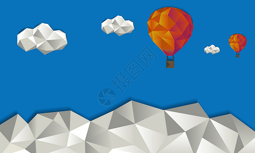 飞跃高山的热气球图片