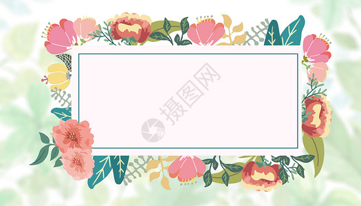 个性标签植物花卉背景插画