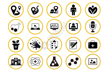 在线访谈医疗医用工具图标icon插画