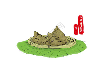 中国传统美食 粽子背景图片