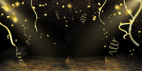 周年庆气球金色舞台设计图片