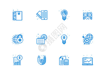统计图标金融投资图标插画