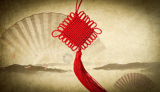 中国风扇子装饰中国风海报设计图片