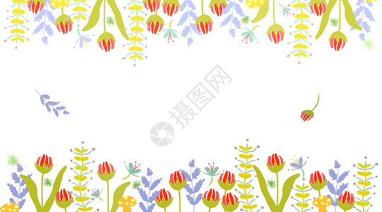 手绘花卉装饰背景背景图片