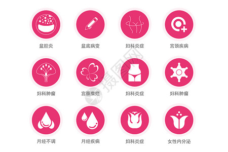 医疗类企业妇科图标icon插画