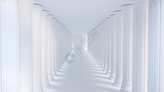 白色柱子空间背景图片