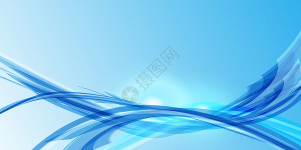 波浪元素蓝色科技商业海报背景设计图片