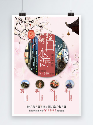 日本风光矢量日本旅游海报模板