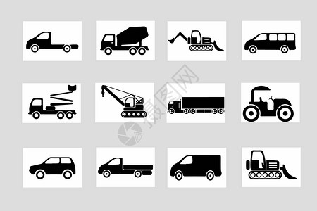开拖拉机素材交通工具图标插画