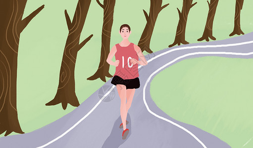 运动健身马拉松马拉松插画