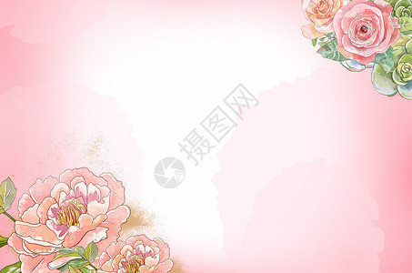 粉色多肉粉色花朵背景设计图片