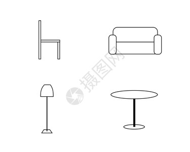 家具圆桌家具图标插画