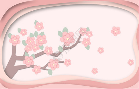 剪纸樱花背景图片