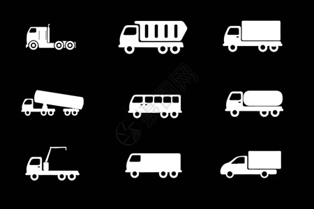罐车运输交通工具图标插画