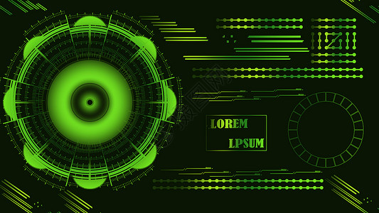 蝌蚪式线条绿色科技背景素材插画